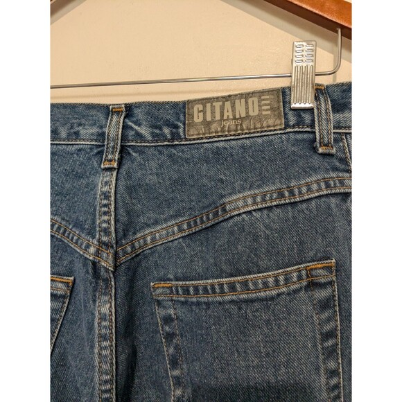 Vintage 80s Gitano High Waist V Yoked Mom Blue Denim Jeans 10 P Tapered Leg - Picture 4 of 5